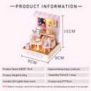 CUTEROOM DIY Doll Room Miniature Furniture Wooden House Kit-Sweet Talk | DIY wooden miniature room, built-in LED light ,protective dust cover included, detailed English manual, perfect display gift, 1:12