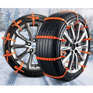 20 PCS Snow Chains Zip tie snow chains for car tires tire cables for Car SUV Pickup Trucks Easy To Install reusable Non-Slip Cable Tie (red)