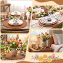 Threehoney Set of 4 Rattan Woven Easter Egg Shaped Placemats Natural Egg Wicker Place Mats Washable Rustic Braided Table Mats for Easter Spring Dining Kitchen Table Decorations Home Party Decoration