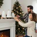 Pinkunn Set of 3 Christmas Table Tree Decor White Plush Mini Christmas Tree Tabletop Decorations Centerpieces for Winter Holiday Mantel Fireplace Tabletop Home Decor, 3 Sizes