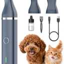 oneisall Dog Clippers with Double Blades,Cordless Small Pet Hair Grooming Trimmer,Low Noise for Trimming Dog's Hair Around Paws, Eyes, Ears, Face, Rump (Teal) (Blue)