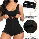 SHAPERX Women's Fajas Colombianas Shapewear Postpartum Tummy Control Body Shaper Butt Lifter Bodysuit (Large, Black)