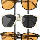 Sunglasses Organizer for Women, Glasses Holder, Sunglasses Display, Eyeglasses Rack Metal Frame, Eye Glass Holder Stand for Nightstand (Black, 1 PCS)