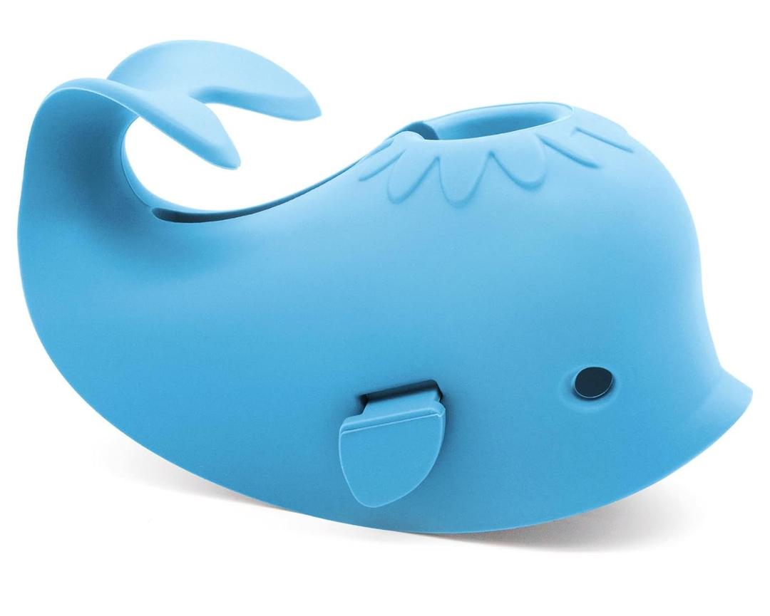 Baby Bathtub Faucet Cover, Baby Safety Protection Silicone Toys, Bath Spout Cover Baby Bathtub, Faucet Cover Baby Bathtub Silicone Whale for Kids, Toddler, Infant, Gifts for Children (Azure)