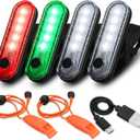 Treela 6 Pcs LED Navigation Kayak Lights with Safety Whistle Battery Operated Stern Boat Lights Rechargeable Boat Lights for Night Kayaking, Bike Tail Light, Pontoon, 4 Light Mode Options