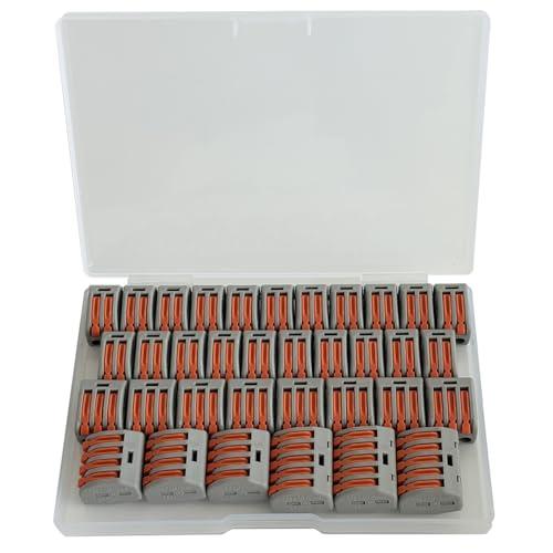 35PCS Lever Wire Connectors Nuts Assortment Kit 28-12 AWG, Compact Insulated Terminals for Quick Disconnect Compact Splicing Electrical Connectors