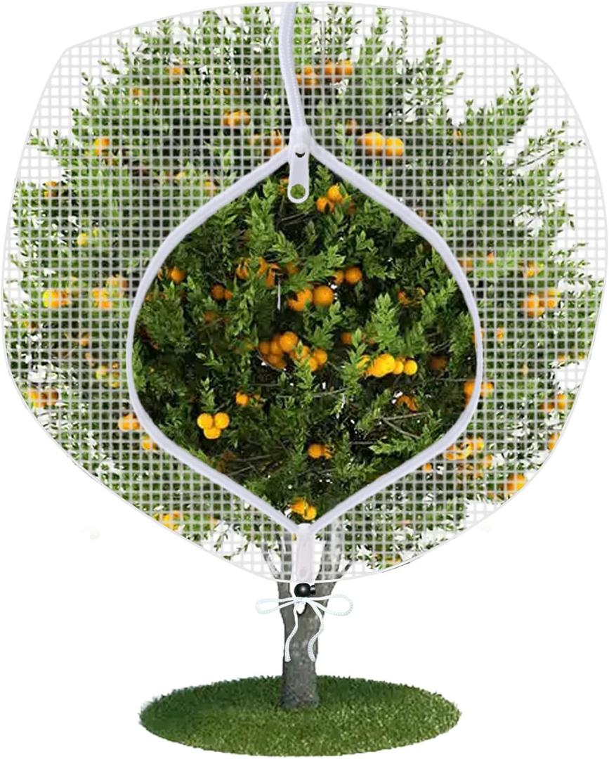 Fruit Tree Netting Covers with Zipper to Protect from Squirrels and Birds Large Netting for Fruit Trees Net Protection, White, 10' x 13', 1 Pack