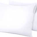 Pillow Protectors Zippered King Size (2 Pack, White), Zippered Pillowcases, Bed Bug Proof Pillow Encasement Covers 20 x 38 Inches