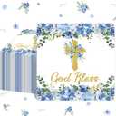 Nuanchu 50 Pcs Baptism Napkins God Bless Napkins Christening Party Decorations First Holy Communion Cross Religious Paper Supplies for Religious Holiday Dinner Party Decorations