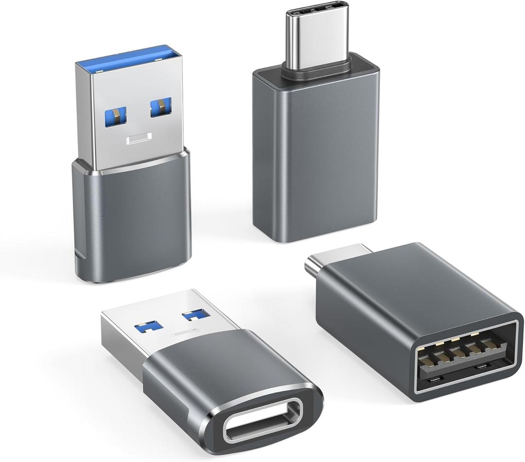 Basesailor USB to USB C Adapter with C Male to 3.0 Female Charger 4P for iPhone 17e 17 Air Apple 16 15 14 13 Pro Max Mini Plus,Thunderbolt 4 OTG Converter for iWatch 11,Samsung Galaxy S26 S25 S24,iPad