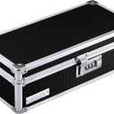 Vaultz Locking Medicine Storage Box with Combination Lock, 3.75" x 11.88" x 5.25", Black (VZ03480)