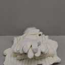 Womens Beanie Hat Scarf Gloves Set, Fleece Lined Winter Hat with Pom Pom, Long Knit Scarf Touchscreen Gloves for Cold Weather (White)