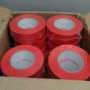 Red Stucco Tape, 2 inch x 60 yd, Case of 24 Rolls, Made in USA, Heavy Duty Red Poly Tape for Stucco, Concrete, Brick, Rough Surfaces, and Hanging Poly Sheeting, UV Resistant, Clean Removal