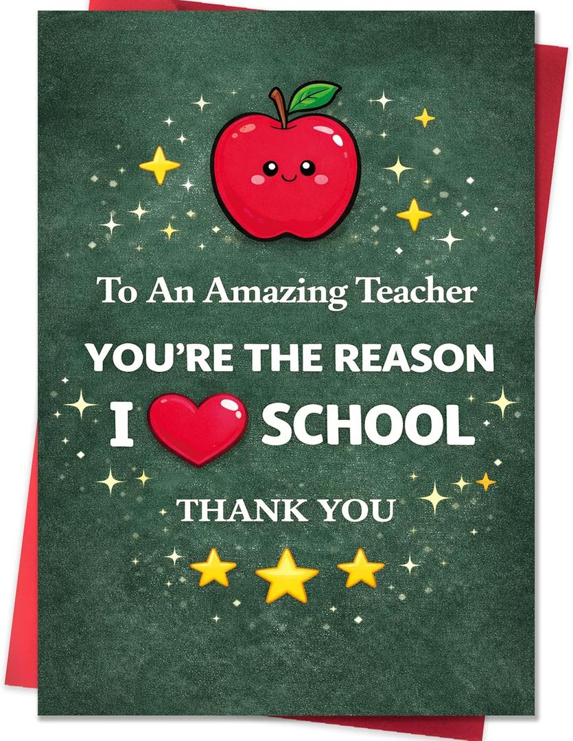 3 x Teacher Thank You Cards,Teacher Appreciation Gifts,Thank You Card for Teachers,Heartfelt Teachers Appreciation Card Gifts for Women Men with Envelope