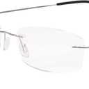Viseng Set of 2 Rimless reading glasses titanium metal ultra light Readers of Men Women