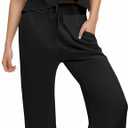 Fisoew Womens 2 Piece Outfits Sweater Sets Knit Split Crop Tops High Waisted Pants Lounge Set (Large, Black)