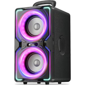 Hotlemon Large Bluetooth Speaker: 240W Peak Powerful Loud Sound with Deep Bass, 15H Playtime, Fast Charge, TWS, Portable Wireless Speakers for Outdoor, Party, Beach, Backyard, Home, Outside (Black)