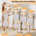 Cute Cat Plush Long Body Pillow Soft Cartoon Stuffed Animal Doll, Kawaii Cat Plushie Cuddle Toy for Kids, Girls & Girlfriend (Brown, 19.7 Inch)