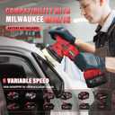 VERVEWAVE Cordless Buffer Polisher Kit for Milwaukee 18V/M18 Battery (No Battery), 6-Inch Orbital Car Polisher 6 Speed 18005500 RPM, 17PCS Polishing Accessories, for Car Polishing/Waxing (Tool Only)