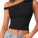 LYANER Women's Off The Shoulder Sleeveless Slim Fit Going Out Crop Top Blouse