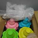 Eaasty 650 Pieces 4 oz Colorful Flower Shaved Ice Cups Plastic Snow Cone Cups Small Leak Proof Plastic Slush Snack Ice Cream Bowls