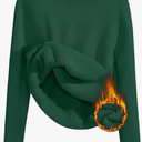 ZESICA Women's Fleece Sherpa Lined Sweater 2025 Winter Thermal Shirts Long Sleeve Mock Neck Slim Fitted Pullover Tops XL