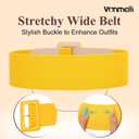 VONMELLI Stretchy Wide Women Belts Elastic Vintage Belts for Women Fashion Ladies Waist Belt for Dress (Yellow)