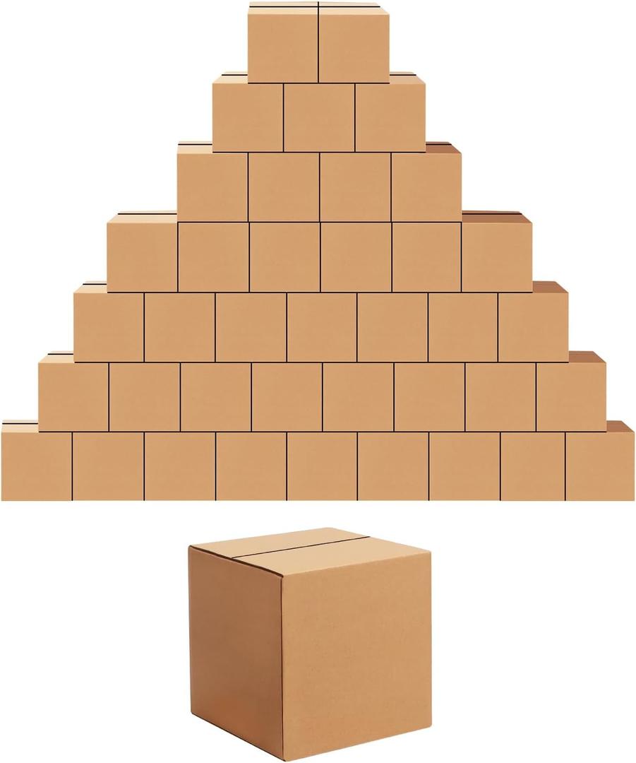 Edenseelake 40 Pack 6x6x6 inches Shipping Boxes Small Cardboard Boxes for Packing, Moving, Mailing, Brown