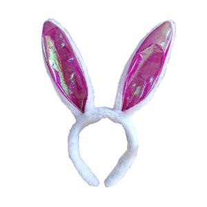 Easter Bunny Rabbit Ears Plush Headband Halloween Costume for Aldult Red 2