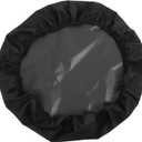 POPETPOP Heavy Duty Fire Pit Pan Cover for Round Built In Outdoor Fireplaces Oxford Fabric with Elastic Hem Weatherproof Protection Against Rain Debris and Wind Black