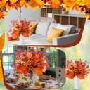 6 Pcs Pcs 20 Inch Fall Decorations Artificial Fall Flower Decor Maple Leaf Pumpkin Autumn Floral Picks Berry Stems Fake Flower Centerpieces for Table Thanksgiving Home Decor (Pumpkin)