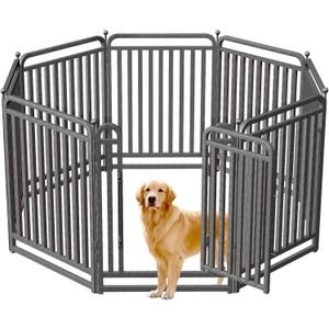 40 Inch Dog Playpen Outdoor, 8 Panels Puppy Playpen Heavy Duty Dog Play Pen Indoors, Rust Resistant Dog Pen for Large/Medium/Small Dogs, Dog Fence for RV Camping