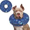 Supet Inflatable Dog Cone Collar Alternative After Surgery, Dog Neck Donut Collar Recovery E Collar for Neuter, Soft Pet Cone for Dogs (XXL(Neck 18.5"-23.5"), Star)