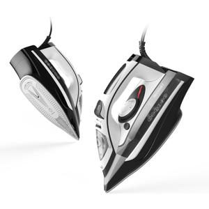 Steam Iron for Clothes Rapid Heating, 1700W Iron with Non-Stick Ceramic Soleplate, 3-Way Auto-Off, 14.07oz Water Tank Ironing Clothes for Home