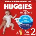 Huggies Size 2 Diapers, Little Snugglers Baby Diapers, Size 2 (12-18 lbs), 84 Count, Packaging May Vary