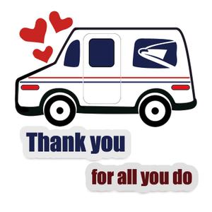 (2 pieces) Thank You Mailbox Stickers Mailbox Decals Thank You Vinyl Stickers Of Post Box Vinyl Decal for Mailbox Thank you Postal Worker Mailman Mail Truck Usps Fedex