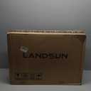 LANDSUN Home Office Chair Mid Back Desk Chair PU Leather Ribbed Executive Swivel Computer Chair with Wheels and Armrests Soft Padded Adjustable Height Conference Task Brown