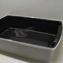 IRIS USA XX-Large Open Top Cat Litter Box with High Sided Walls Tall Scatter Shield Scoop Included Easy Clean Plastic Pan for Big Cats Kittens Multi-Cat Households 30"L x 20"W x 14"H Black