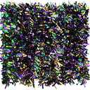 BBTO 6 Pcs 39.4 ft Mardi Gras Tinsel Garland Decoration Metallic Festooning Garland Purple Gold Green Streamers Hanging Glitter Fringe Tinsel for Mardi Gras Carnival Party New Year Decor, Set of 2