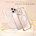 DOMAVER Desert Titanium for iPhone 16 Pro Max Case Glitter with 2X Screen Protector [Fit for MagSafe] Cute Girly Bling Diamond Phone Case Built-in Camera Lens Protector, Military Protection Cover