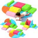 8 Piece Toddler Climbing BlocksSoft Play Climbing Toys Indoor for Toddlers Ideal Crawling and Exploration Play Set for Baby Gym/Toddler Playground (Rainbow Color, 8pcs)