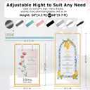 Wedding Welcome Sign Holder, Adjustable Easel Stand for Wedding Sign with Design Bundle Ribbon Leather Straps Heavy Duty Seating Chart Stand for Wedding Bridal All Kinds of Parties Reception Display