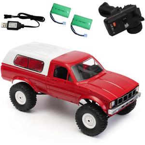 The perseids RC Rock Crawler RC Trucks 4x4 Pickup 1:16 Remote Control Car 2.4G Off-Road RC Crawler Semi Truck and Trailer All Terrain RTR Racing Vehicles Pickup with 2 Batteries (WPL C24)