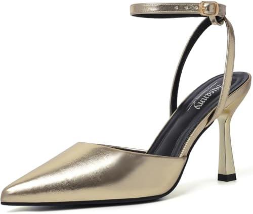 Susanny Heels for Women Stiletto Closed Pointed Toe Backless Dress Shoes High Heels Sexy Kitten Pumps Wedding Guest Party Dance Prom Dressy Comfort Shoes 6.5