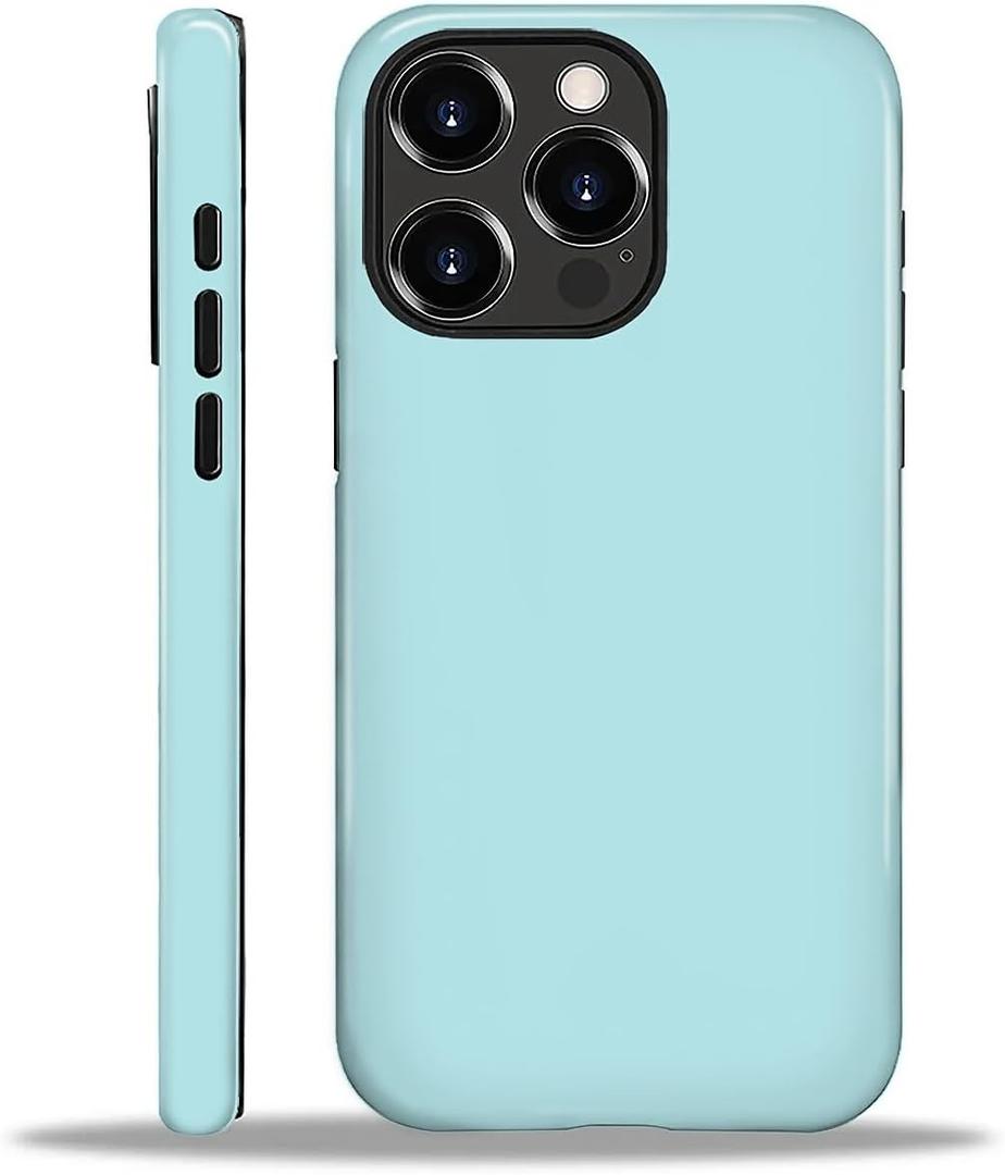 for iPhone 16 Pro Case,HL2 Classic Light Blue Hybrid 2 Layer Hard Shell Silicone Protective Pattern Design Case