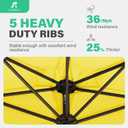 JEAREY 9ft Half Umbrella Outdoor Patio Umbrella Market Umbrellas with Crank, 1/2 Round Wall Umbrella 5 Sturdy Ribs UV Protection for Pool Garden Balcony Deck, Yellow