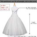 Women's Hoopless Petticoat 4 Layers Tulle Crinoline Underskirt Slips A-Line Floor Length Under Skirt to Make Dress Puffy for Bridal Wedding Dress Ball Gown White