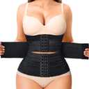 Nebility Waist Trainer for Women Corset Shapewear Tummy Control Segmented Waist Cincher Workout Girdle (Medium, Black)