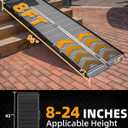 VNN Portable Wheelchair Ramp, Black Seamless Non-Slip Aluminum Ramps for Wheelchairs for Home, Handicap Wheelchair Ramps for Home Steps, Aluminum Loading Dock Plates (Metal, 8FT (Usable height 8-24 inch)