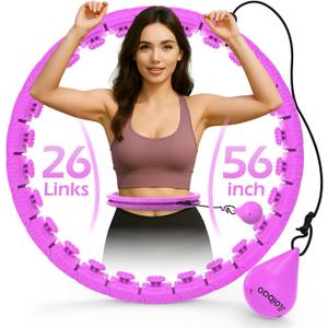 Weighted Hula Circle with 26/ 32 Links(56-66 Inch) for Adults Weight Loss, Infinity Fitness Hoop Plus Size, for Women Smart Exercise Equipment